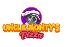 Uncle monty's pizza logo.